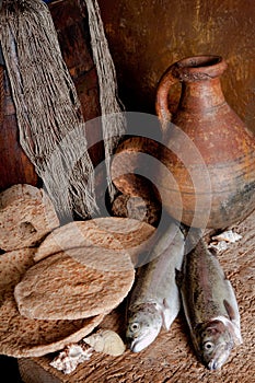 Fresh fish and bread