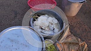 Fresh fish after fishing in South India market