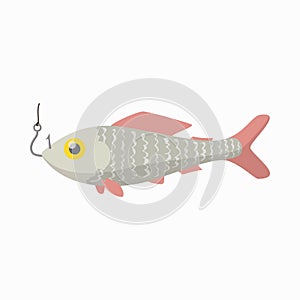 Fresh fish icon, cartoon style