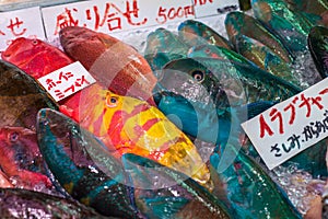 Fresh fish at Makishi Seafood Market, Naha, Okinawa, Japan