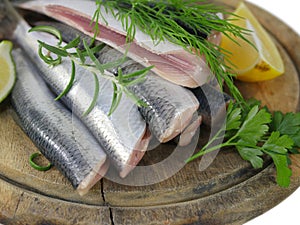 Fresh fishes herrings photo