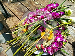 Fresh flowers for Buddhists worshiping Buddha