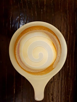 a fresh foam cappuccino coffee photo