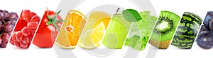 Fresh food. Collection of fresh fruits, vegetables and berries on white background