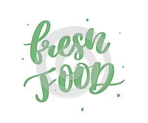 Fresh food lettering calligraphy Rubber Stamp green photo