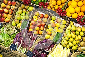 Fresh food offered at the market photo