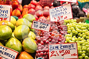 Fresh Food Offering at Seattle Pike Place Market, Washington