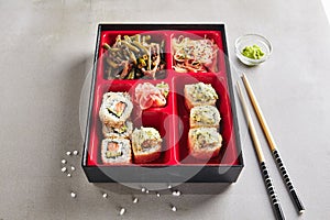 Fresh Food Portion in Japanese Bento Box