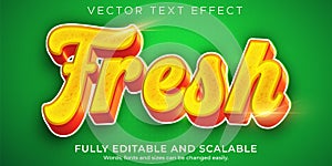 Fresh food text effect, green organic text style