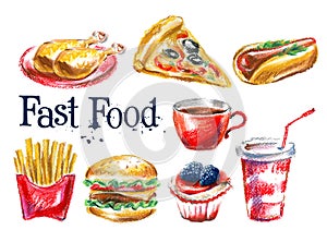 Fresh food vector logo design template. hot dog