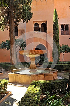 Daraxa Gardens in the Alhambra of Granada, Andalusia, Spain. photo