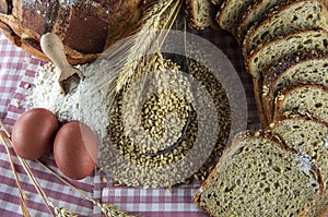 Fresh fragrant bread on the table.