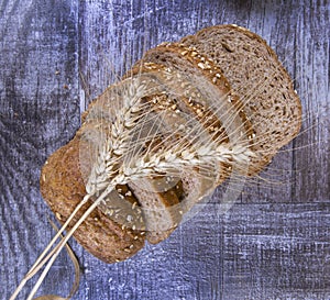 Fresh fragrant bread on the table. Food concept