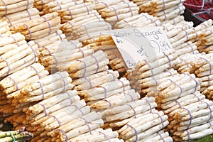 Fresh French Aspargus on a Market Stall