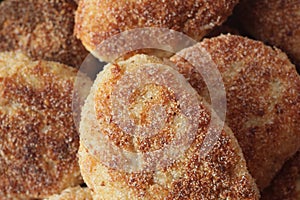 Fresh fried homemade cutlets or cutlets in a pan