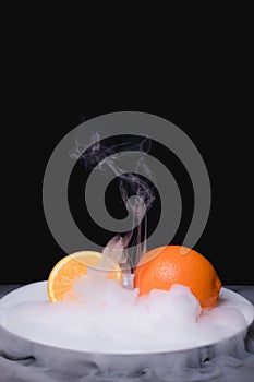 Orange and dry ice