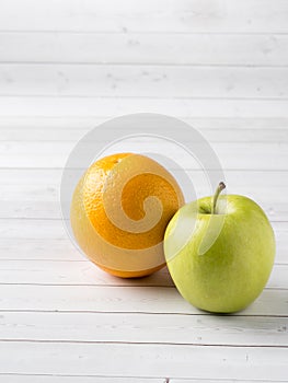 Fresh fruit Apple orange on the table Diet