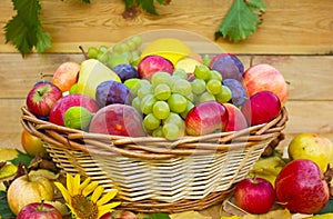 Fresh fruit in the basket