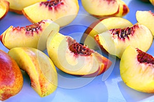 Fresh fruit excellent for your health, ready and cut: nectarine