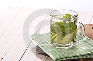 Fresh fruit Flavored infused water mix of lime and basil