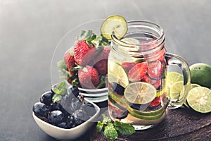 Fresh fruit Flavored infused water mix of Strawberry, grape and