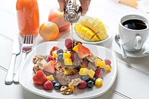 Fresh fruit french toast breakfast