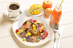 Fresh fruit french toast breakfast