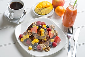 Fresh fruit french toast breakfast