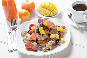 Fresh fruit french toast breakfast