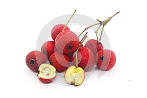 Fresh fruit hawthorn white background photo material