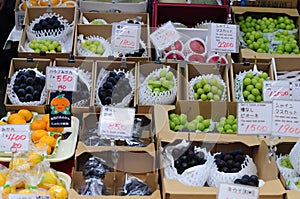 Fresh fruit market stand in osaka ,japan