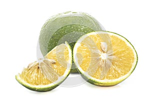 Fresh fruit Mausambi sweet lime isolated on white backgrounds