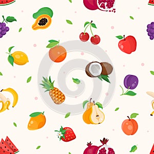Fresh fruit - modern colorful seamless pattern