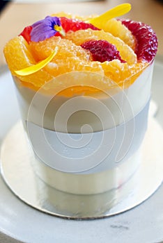 Fresh Fruit Pastry With Edible Flower