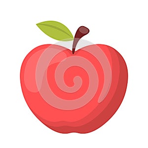 Fresh fruit red apple cartoon vector isolated illustration