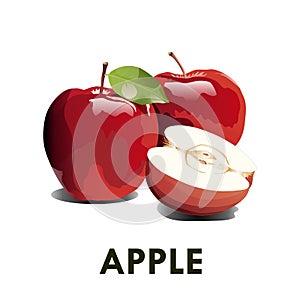 Fresh fruit red apple for education