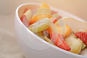 Fresh fruit salad closeup photo