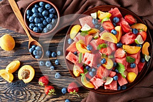 Fresh fruit salad on a plate