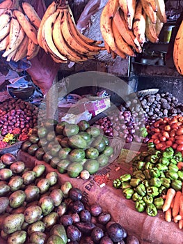 Fresh fruit and veg in the spice market at stone town