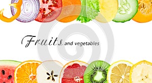 Fresh fruit and vegetable slices