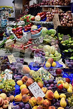 Fruit and Vegetables, Central Market, Piazza del Mercato Centrale, Florence, Tuscany, Italy photo