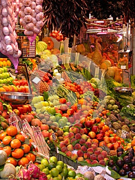 Fresh fruit and vegetables at market stall