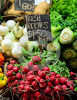 Fresh fruit and vegetables for sale