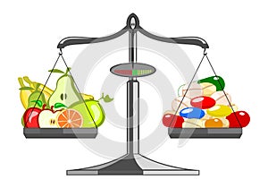 Fresh fruit versus pile tablets