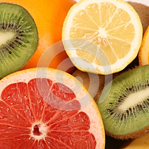 Fresh fruits background