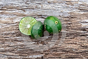 Fresh fruits of Citrus reticulata on aged wooden background