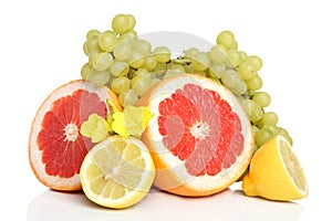 Fresh fruits with green grape