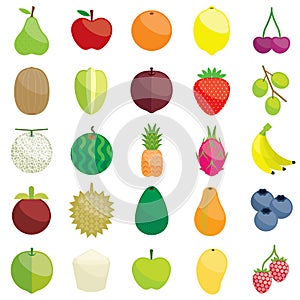 Fresh fruits illustration collection set