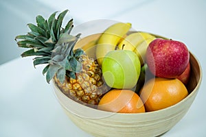 Fresh fruits on the kitchen table