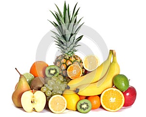 Fresh fruits mixed isolated